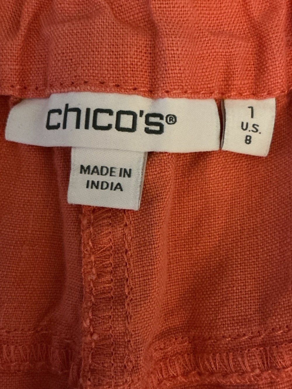 Chico’s 100% Linen Coral Wide Leg Cargo Pants Size 1 (US 8) - Picture 3 of 6